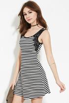 Forever21 Lace-trimmed Stripe Dress