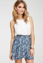 Forever21 Contemporary Abstract Print Pleated Skirt