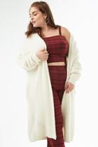 Forever21 Plus Size Fuzzy Open-front Longline Cardigan