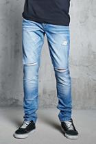 Forever21 Distressed Ankle-zip Jeans