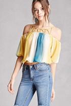 Forever21 Multicolored Open-shoulder Top
