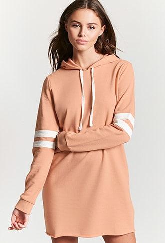 Forever21 Varsity Hooded Sweatshirt Dress