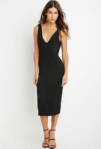 Forever21 Deep-v Midi Dress