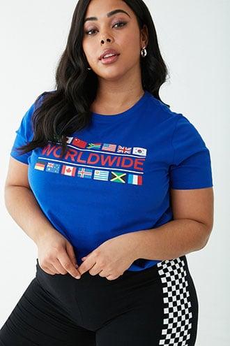 Forever21 Plus Size Worldwide Graphic Tee