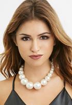 Forever21 Faux Pearl Statement Necklace (cream)