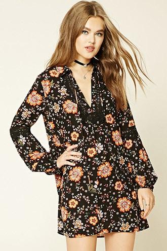 Forever21 Floral Self-tie Shift Dress