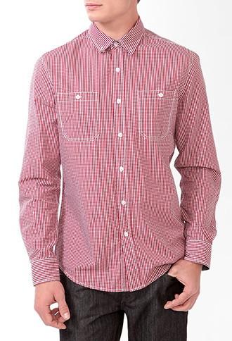 21 Men Checkered Button Down