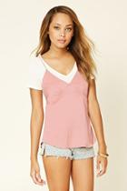 Forever21 Women's  Rose Twelve Satin V-neck Cami