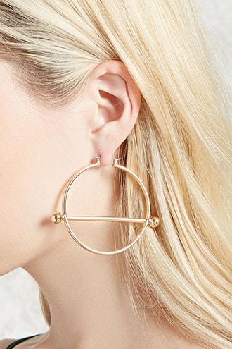 Forever21 Bar Accent Hoop Earrings