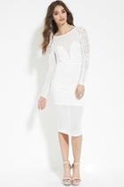 Forever21 Women's  Mesh-paneled Lace Dress