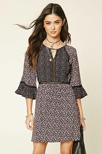 Forever21 Women's  Ditsy Floral Print Dress