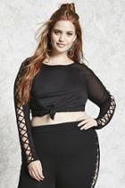 Forever21 Plus Size Lace-up Sleeve Top