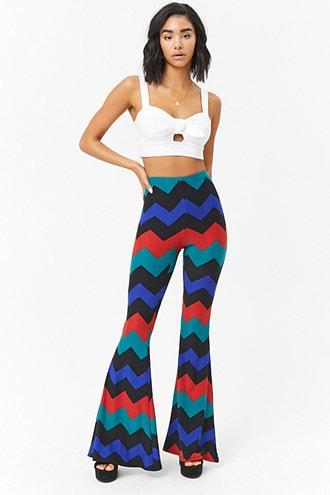 Forever21 Chevron Flare-leg Pants