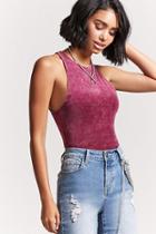 Forever21 Mineral Wash Fleece Bodysuit