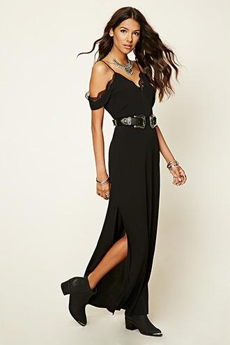 Forever21 Women's Lace-trimmed Maxi Dress