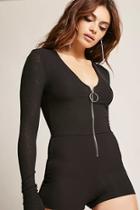 Forever21 Ribbed Knit Pull-ring Romper