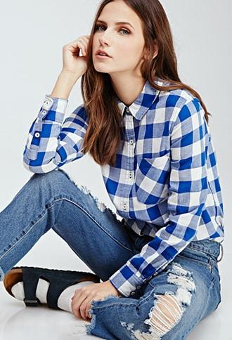 Forever21 Gingham Button-down Shirt