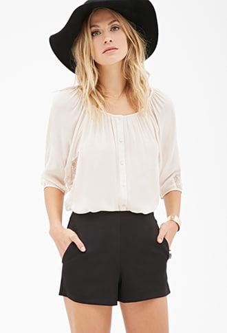 Forever21 Lace-paneled Blouse
