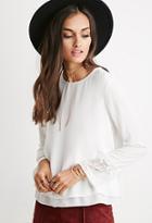 Forever21 Layered Lace-cuff Boxy Top
