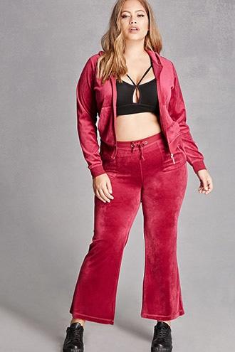 Forever21 Plus Size Velvet Hoodie Set