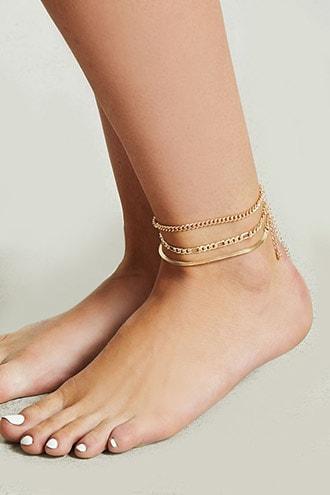 Forever21 Assorted Chain Anklet Set