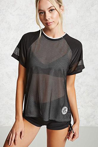 Forever21 Active Net Panel Raglan Tee