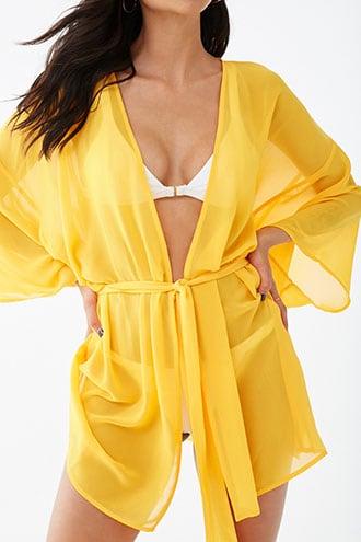 Forever21 Chiffon Swim Cover-up Kimono