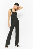 Forever21 Pinstriped Flare Overalls
