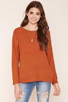 Forever21 Women's  Rust Cable Knit Sweater Top