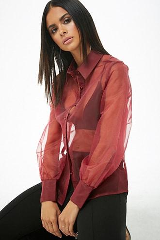 Forever21 Sheer Organza Shirt