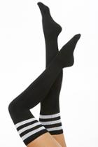 Forever21 Leg Avenue Striped Ribbed Thigh-high Socks
