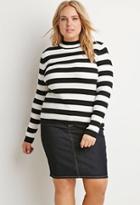 Forever21 Plus Striped Mock Neck Sweater