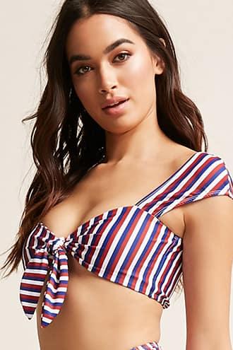 Forever21 Motel Stripe Tie-front Bikini Top