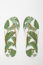 Forever21 Qupid Palm Leaf Flip Flops
