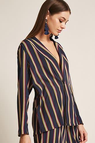 Forever21 Rd & Koko Multicolor Stripe Cardigan