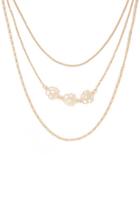 Forever21 Filigree Rose Charm Layered Necklace
