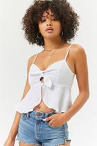 Forever21 Linen Knotted Crop Cami