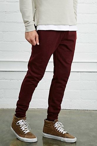 21 Men Men's  Burgundy Drawstring Sweatpants