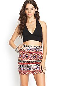 Forever21 Tribal Print Mini Skirt