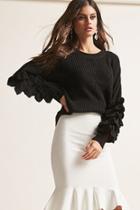 Forever21 Ruffled Sleeve Sweater-knit Top