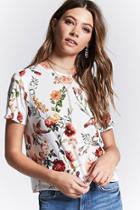 Forever21 Contemporary Floral & Birds Tee