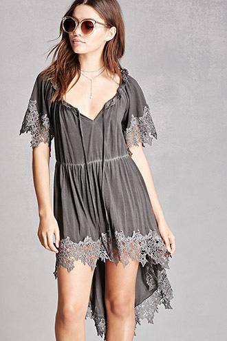 Forever21 Crochet Lace Ruffle Dress