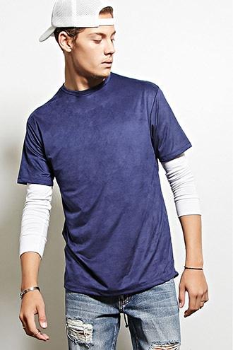 21 Men Men's  Royal Thread Workshop Faux Suede Tee