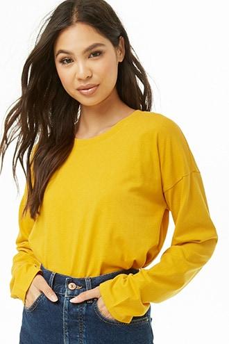 Forever21 Drop-shoulder Cotton Top