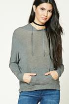 Forever21 Women's  Heather Grey Dolman Hoodie Top