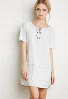 Forever21 Lace-up Denim Dress