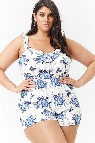 Forever21 Plus Size Floral Lace Romper