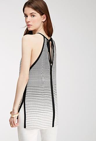 Forever21 Contemporary Grid Print Halter Top
