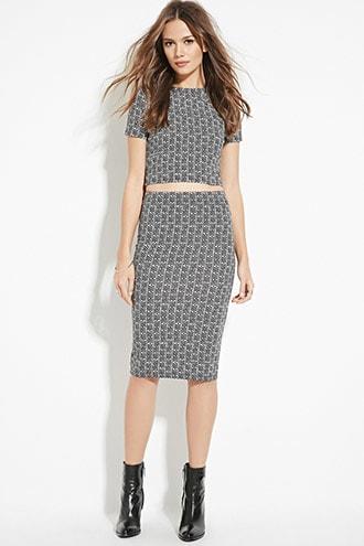 Forever21 Contemporary Geo Print Pencil Skirt
