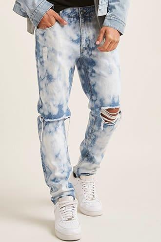 Forever21 Acid Wash Distressed Jeans